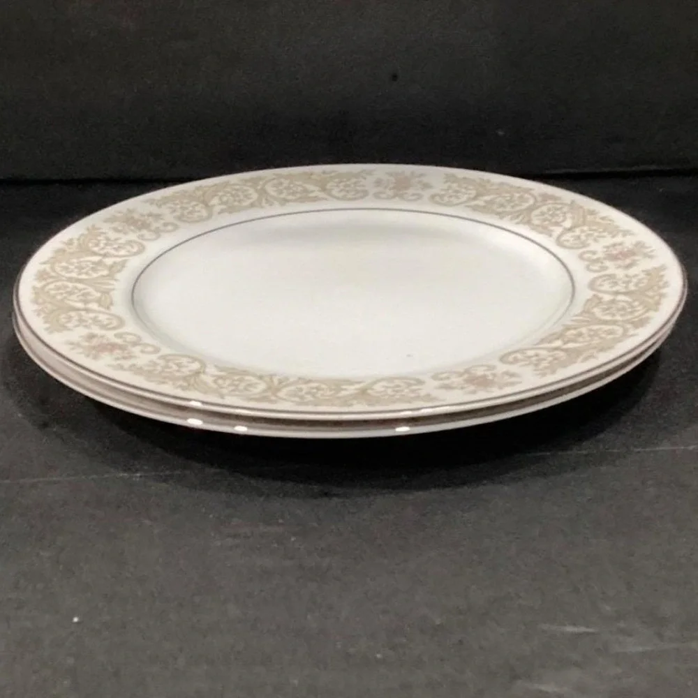 Regal Diamond China Citrus Dinner Plates,‎ Set of 2, Vintage Ceramic Tableware